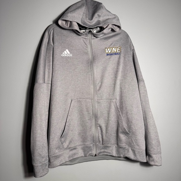 Adidas WNE Basketball unisex Gray Full Zip hoodie two front pockets - Picture 1 of 14